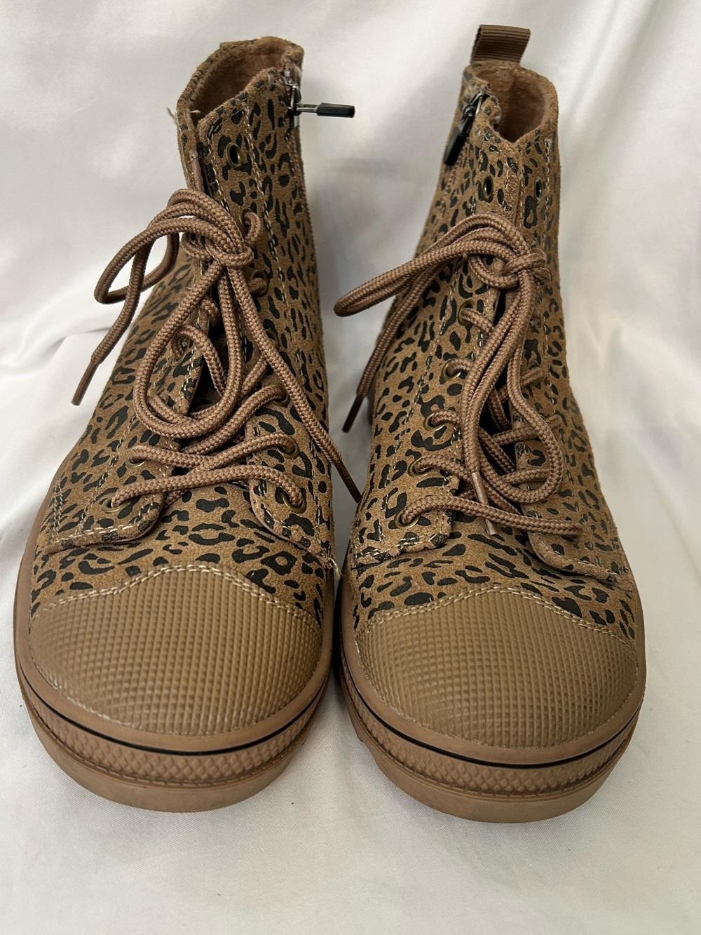 Skechers Women's Leopard Lace-Up High-Top Boots in Brown